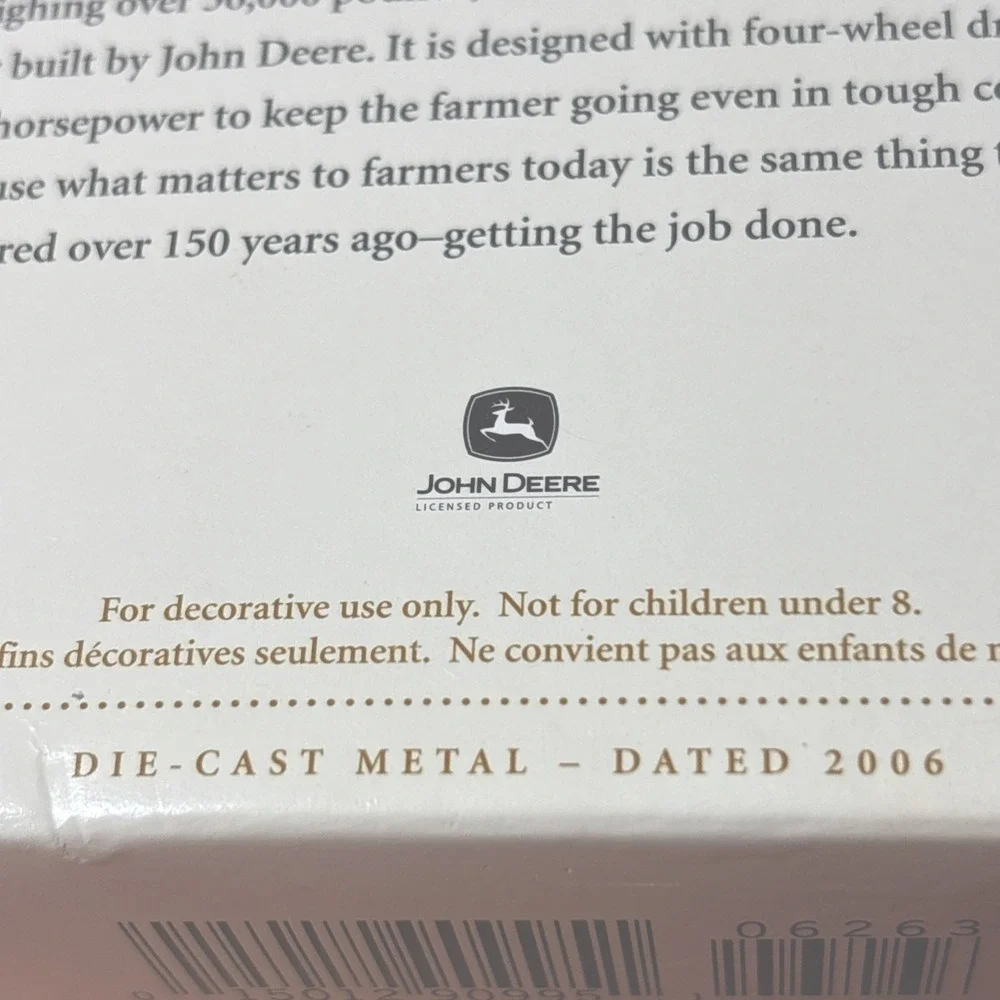 Hallmark Keepsake 2006 John Deere 9620 Tractor Ornament NIB